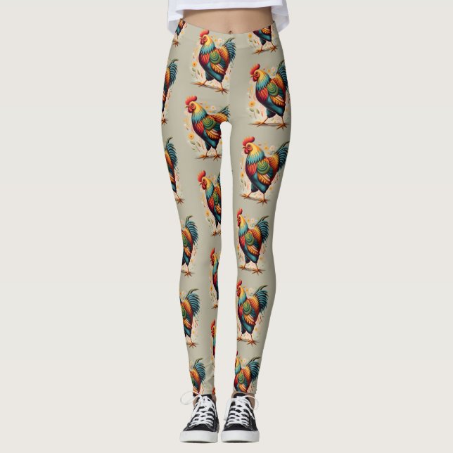 Chicken Print Leggings (Vorderseite)