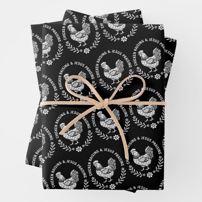 Chicken Raising & Jesus Lob Geschenkpapier Set (Beispiel)