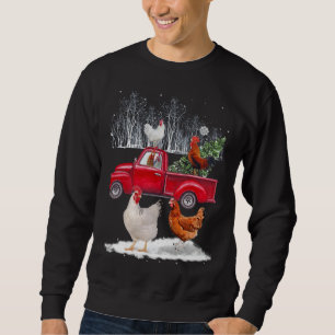 Chicken Riding Red Truck Frohe Weihnachtsgebäck L Sweatshirt