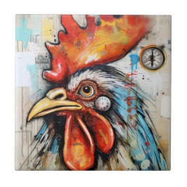 Chicken Rooster Art Fliese