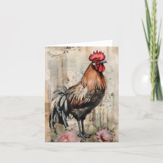 Chicken Rooster Art Karte