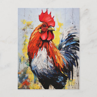 Chicken Rooster Art Postkarte