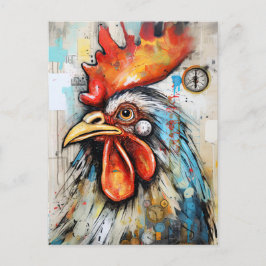 Chicken Rooster Art Postkarte