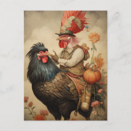 Chicken Rooster Art Postkarte