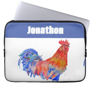 Chicken Rooster Bird Kids Boys Namensschild Laptopschutzhülle