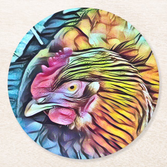 CHICKEN RUNDER PAPPUNTERSETZER (Vorderseite)