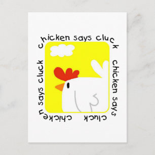 Chicken Says Cluck Tshirts und Geschenke Postkarte