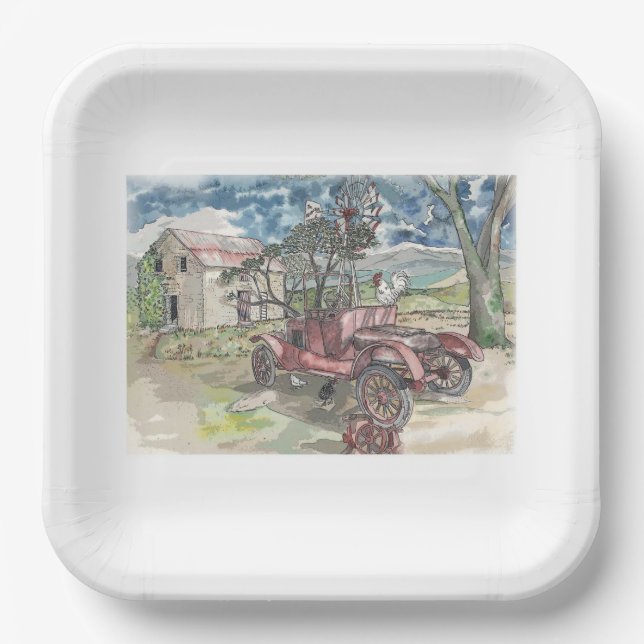 Chicken Scratch Pappteller (Vorderseite)