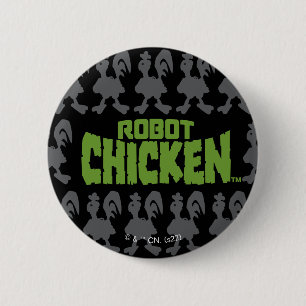 Chicken Silhouette Pattern Button