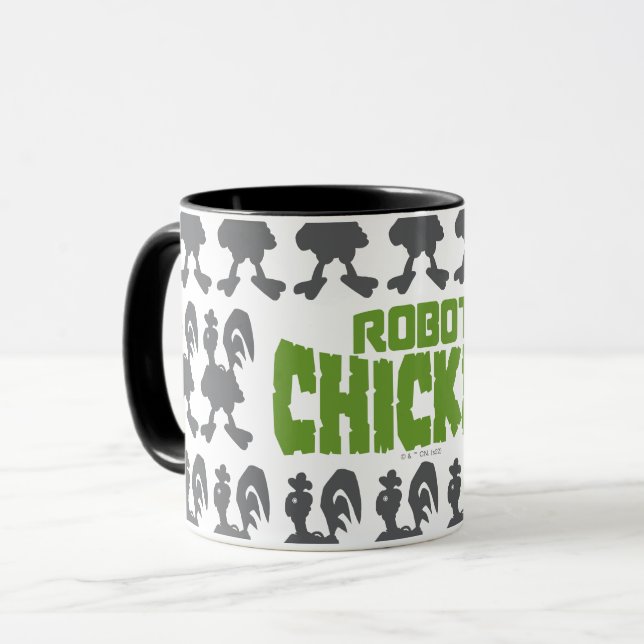 Chicken Silhouette Pattern Tasse (Vorderseite Links)