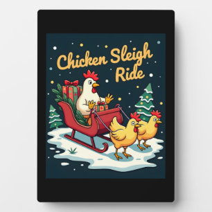Chicken Sleigh Ride Fotoplatte