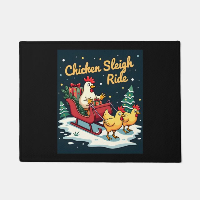Chicken Sleigh Ride Fußmatte (Vorderseite)