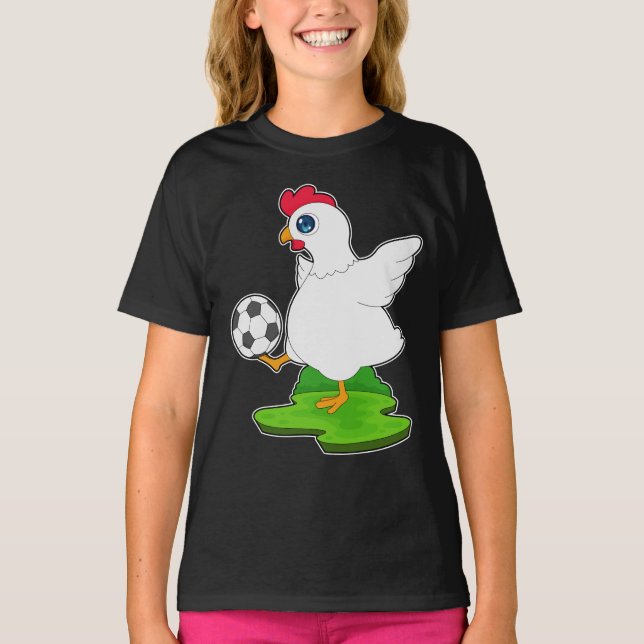 Chicken Soccer Player Soccer T-Shirt (Vorderseite)