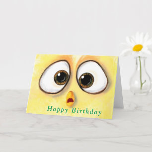 Chicken Surpris Big Eyes Drôle Carte Anniversaire