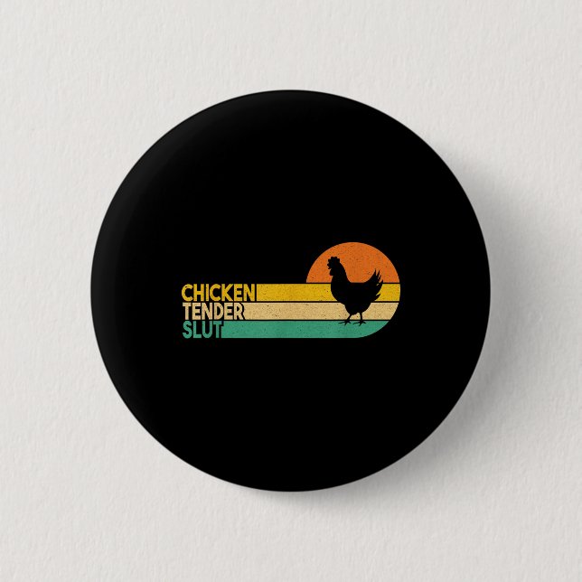 Chicken Tender Funny Crispy Nuggets Feinschmecker Button (Vorderseite)