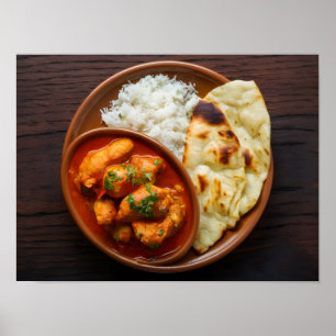 Chicken Tikka Masala GewürzCurry mit Reis Poster