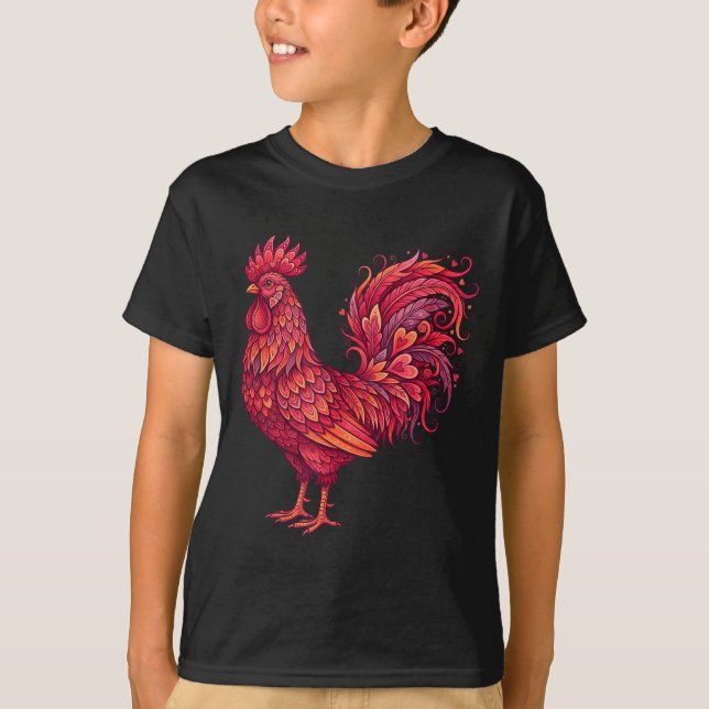 Chicken Valentines Day Heart For Farmers Cute Chic T-Shirt (Vorderseite)
