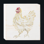 Chicken Wall Art Deco Holzkisten Schild<br><div class="desc">Mit dieser hübschen handbemalten Hühnerkunst dekorieren Sie Ihre Küche oder Zuhause mit einem weiß gekalkten Holzschild und einem wunderschönen rustikalen Hühnergemälde. Es ist ein einfaches und elegantes Bild,  um Ihre Zuhause zu dekorieren.</div>