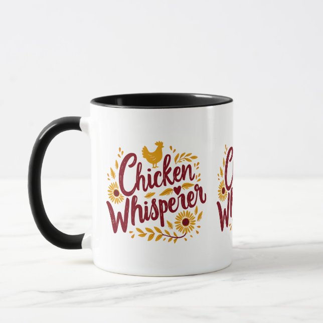 Chicken Whisperer Rustikaler Bauernhof Kerngebiet Tasse (Links)