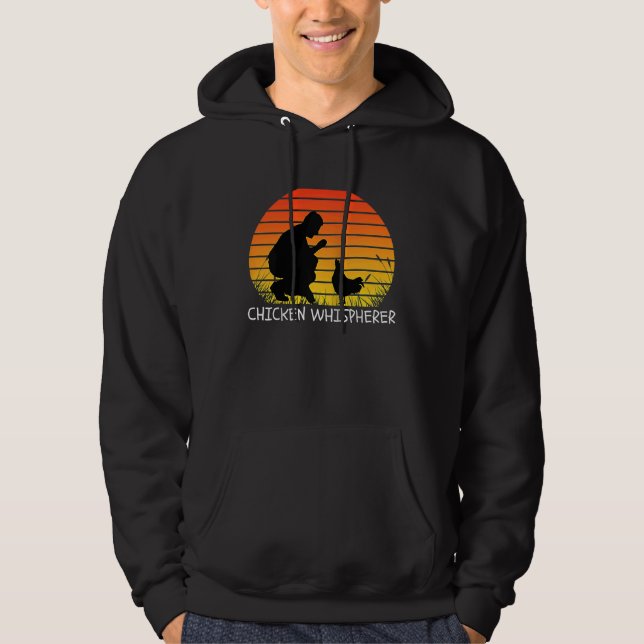 Chicken Whisperer with Retro Sunset  Backyard Chic Hoodie (Vorderseite)