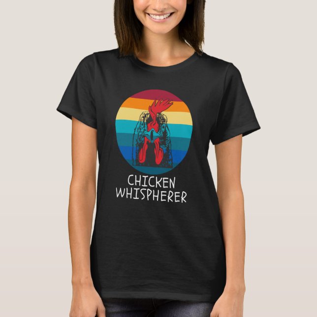 Chicken Whisperer with Retro Sunset Backyard Chick T-Shirt (Vorderseite)