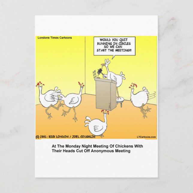 Chickenhead Anonyme Cartoon Geschenke und T-Shirts Postkarte (Vorderseite)