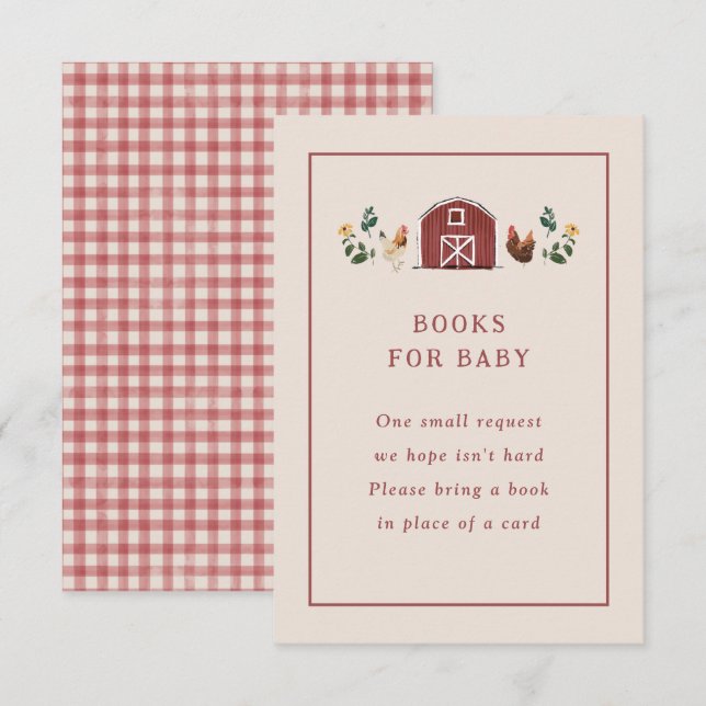 Chickens Barn Charming Farm Baby Shower Books Begleitkarte (Vorne/Hinten)