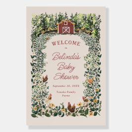 Chickens Barn Charming Farm Baby Shower Welcome