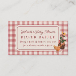 Chickens Barn Charming Farm Shower Diaper Raffle Begleitkarte