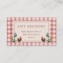 Chickens Barn Charming Farm Shower Gift Registry Begleitkarte
