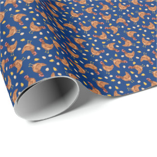 Chickens, Chicks, and Eggs Wrapping Paper Geschenkpapier