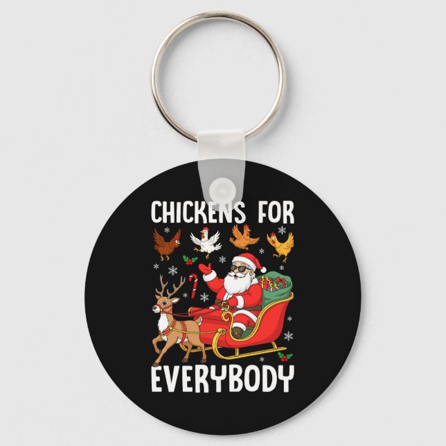 Chickens For Everybody Santa Chicken Farmer Comfor Schlüsselanhänger (Vorderseite)