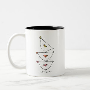 Chickens Zwei-Tone-Tasse Zweifarbige Tasse