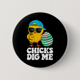 Chicks Dig Me Funny Happy Ostersonntag Outfit Wom Button