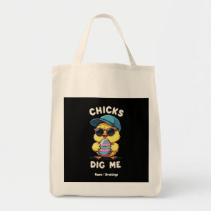 Chicks Dig Me Happy Ostertag Funny Kids Geschenk Tragetasche