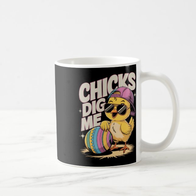 Chicks Dig Me Kleinkind Junge Osterjungen Jungen O Kaffeetasse (Rechts)