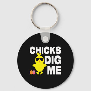 Chicks Dig Me Men Boys Funny Ostereier Jagen Schlüsselanhänger
