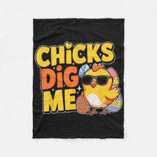 Chicks Dig Me Oster Kleinkind Jungen Männer glückl Fleecedecke
