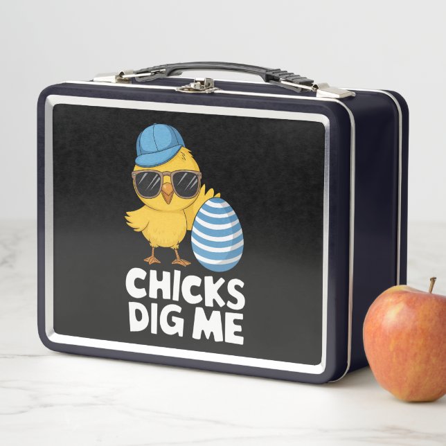 Chicks Dig Me Osterfest Die sonnige Eierjagd Metall Brotdose (Beispiel)