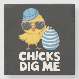 Chicks Dig Me Osterfest Die sonnige Eierjagd Steinuntersetzer