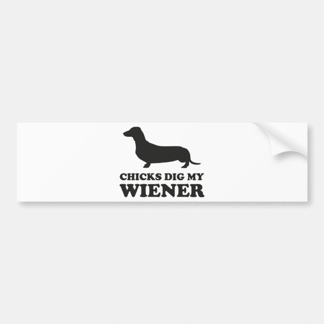 Chicks Dig Meine Dackel Autoaufkleber (Vorne)