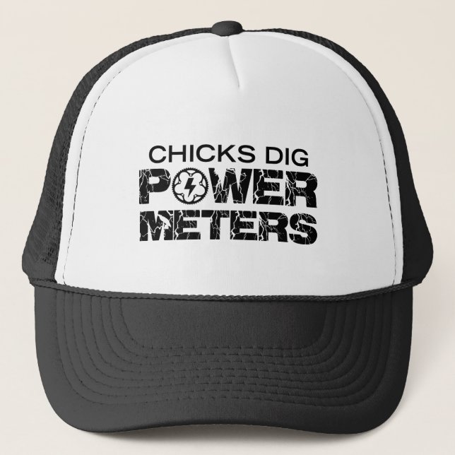 Chicks Dig Power Meters Truckerkappe (Vorderseite)