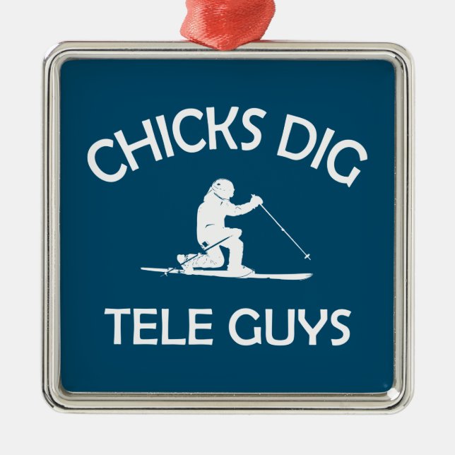 Chicks Dig Tele Typ Ornament Aus Metall (Vorne)