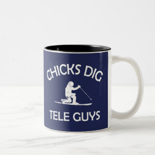Chicks Dig Tele Typ Zweifarbige Tasse