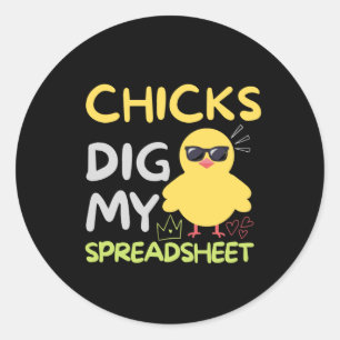 Chicks graben meinen klassischen Rundaufkleber für Runder Aufkleber