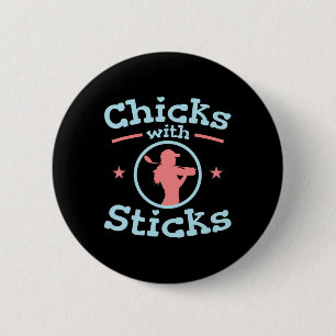 Chicks mit Sticks Golf Club Button