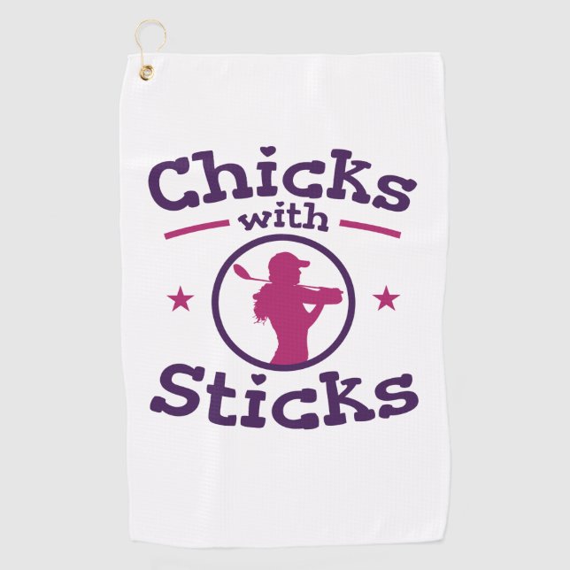 Chicks mit Sticks Golf Golf Golfer Golfhandtuch (Vorderseite)