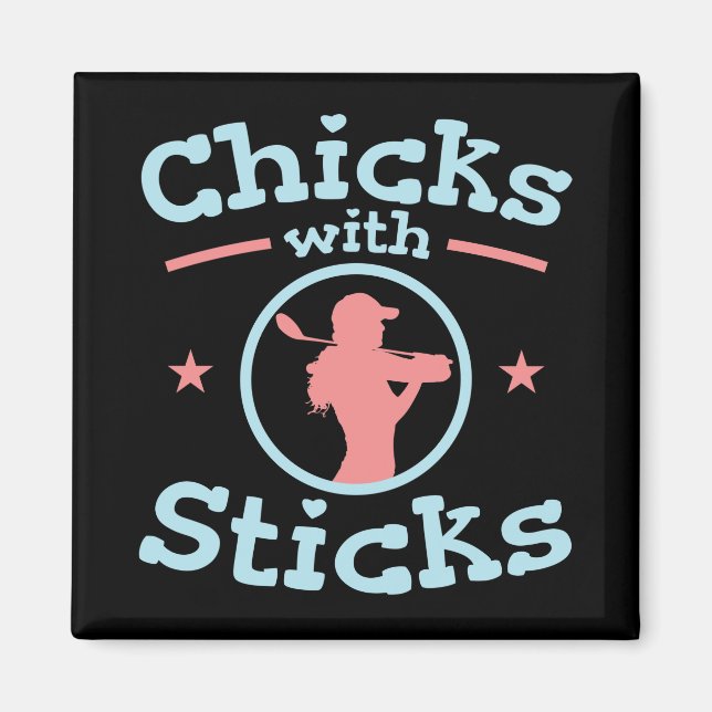 Chicks mit Sticks Golf Women Magnet (Vorne)
