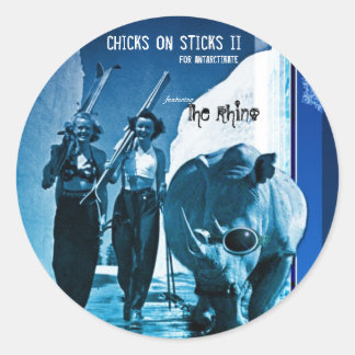 chicks_sticks_rhino_print_noText_noLogo, Küken... Runder Aufkleber
