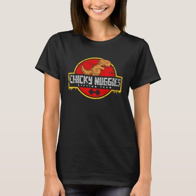 Chicky Nuggies Lifting Team Chicken Nugget  Distre T-Shirt (Vorderseite)